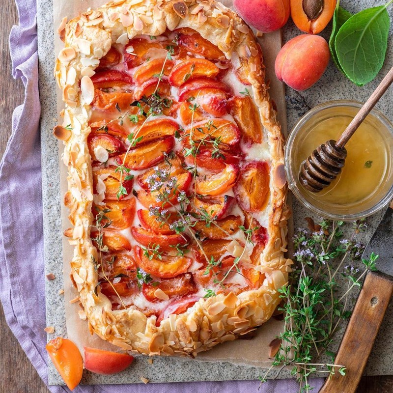 Apricot galette with honey & thyme