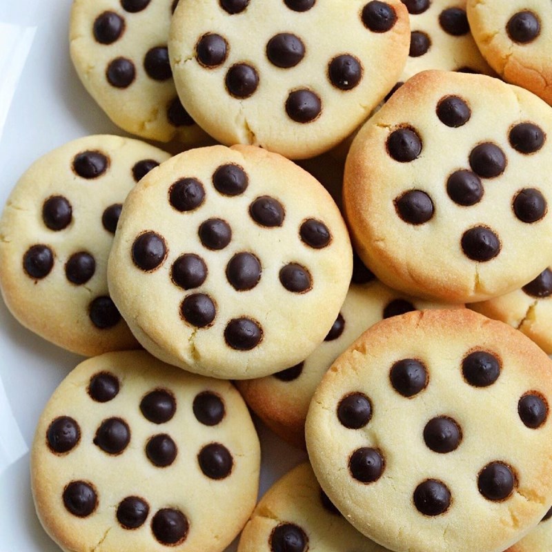 Shortbread cookies with chocolate drops